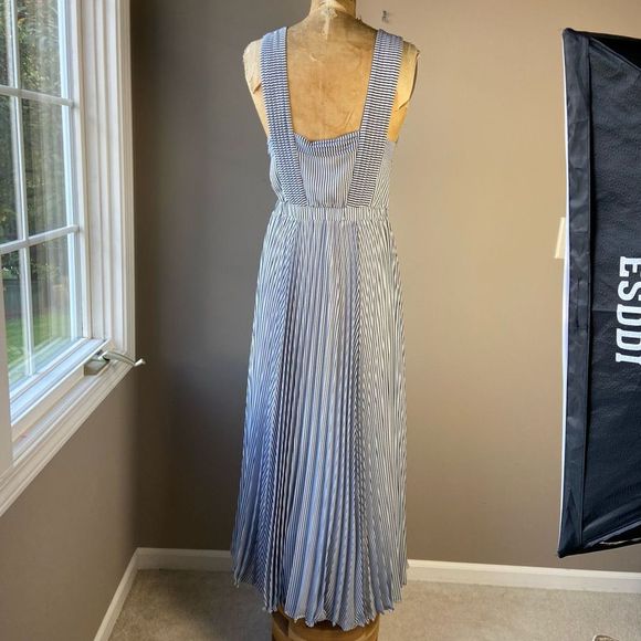 Maeve Anthropologie Darcy Striped Maxi dress with Bow SZ 10 - Picture 3 of 13